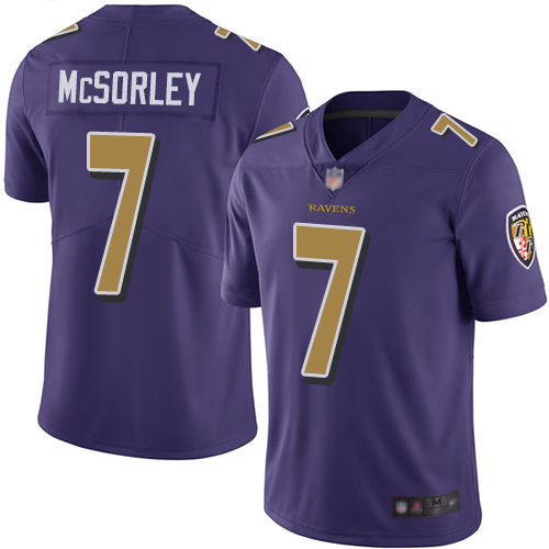 Nike Ravens #7 Trace McSorley Purple Men's Stitched NFL Limited Rush Jersey Nike Ravens #7 Trace McSorley Purple Men's Stitched NFL Limited Rush Jersey