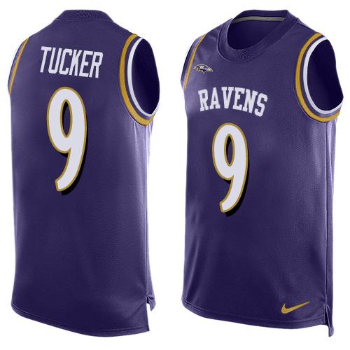 Nike Ravens #9 Justin Tucker Purple Team Color Men's Stitched NFL Limited Tank Top Jersey Nike Ravens #9 Justin Tucker Purple Team Color Men's Stitched NFL Limited Tank Top Jersey