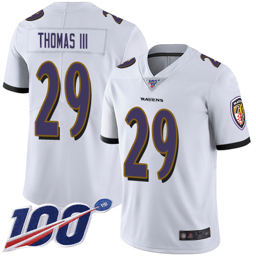 Nike Ravens #29 Earl Thomas III White Men's Stitched NFL 100th Season Vapor Limited Jersey Nike Ravens #29 Earl Thomas III White Men's Stitched NFL 100th Season Vapor Limited Jersey