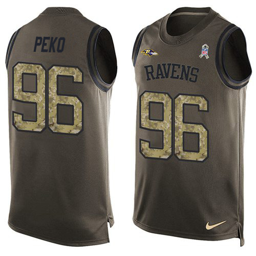 Nike Ravens #96 Domata Peko Sr Green Men's Stitched NFL Limited Salute To Service Tank Top Jersey Nike Ravens #96 Domata Peko Sr Green Men's Stitched NFL Limited Salute To Service Tank Top Jersey