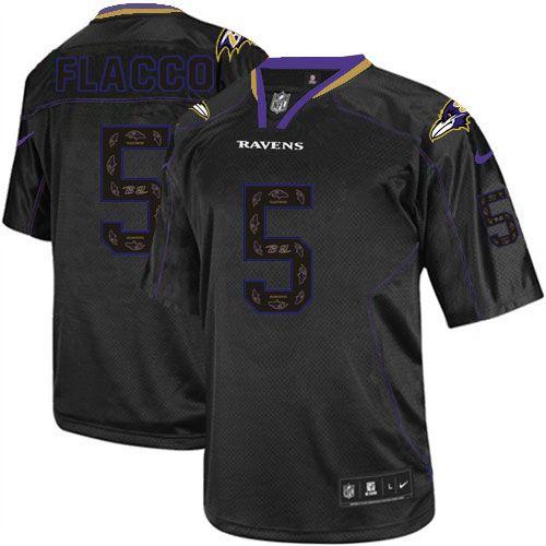 Nike Ravens #5 Joe Flacco New Lights Out Black Men's Stitched NFL Elite Jersey Nike Ravens #5 Joe Flacco New Lights Out Black Men's Stitched NFL Elite Jersey