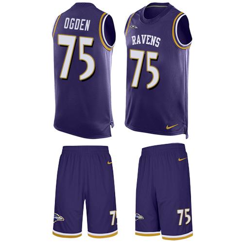 Nike Ravens #75 Jonathan Ogden Purple Team Color Men's Stitched NFL Limited Tank Top Suit Jersey Nike Ravens #75 Jonathan Ogden Purple Team Color Men's Stitched NFL Limited Tank Top Suit Jersey