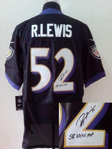 Nike Ravens #52 Ray Lewis Black Alternate Men's Stitched NFL Elite Autographed Jersey Nike Ravens #52 Ray Lewis Black Alternate Men's Stitched NFL Elite Autographed Jersey