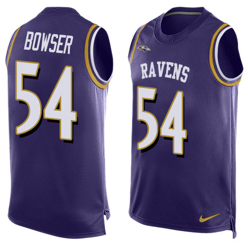 Nike Ravens #54 Tyus Bowser Purple Team Color Men's Stitched NFL Limited Tank Top Jersey Nike Ravens #54 Tyus Bowser Purple Team Color Men's Stitched NFL Limited Tank Top Jersey