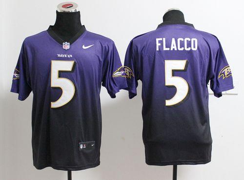 Nike Ravens #5 Joe Flacco Purple/Black Men's Stitched NFL Elite Fadeaway Fashion Jersey Nike Ravens #5 Joe Flacco Purple/Black Men's Stitched NFL Elite Fadeaway Fashion Jersey