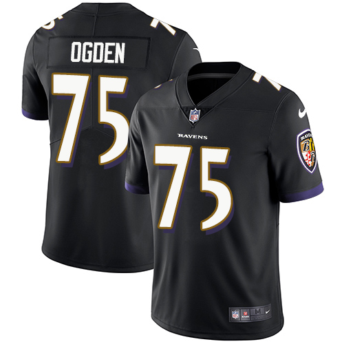 Nike Ravens #75 Jonathan Ogden Black Alternate Men's Stitched NFL Vapor Untouchable Limited Jersey Nike Ravens #75 Jonathan Ogden Black Alternate Men's Stitched NFL Vapor Untouchable Limited Jersey