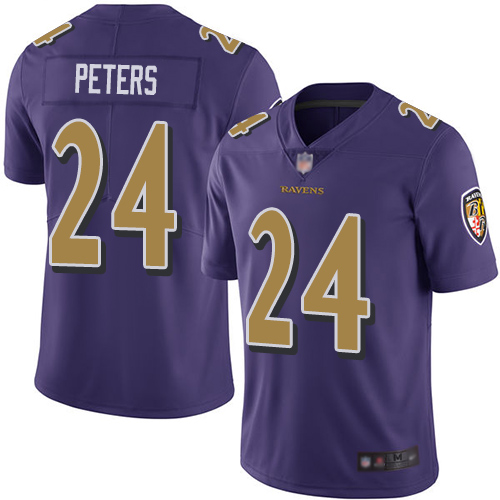 Nike Ravens #24 Marcus Peters Purple Men's Stitched NFL Limited Rush Jersey Nike Ravens #24 Marcus Peters Purple Men's Stitched NFL Limited Rush Jersey