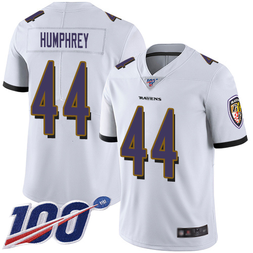 Nike Ravens #44 Marlon Humphrey White Men's Stitched NFL 100th Season Vapor Limited Jersey Nike Ravens #44 Marlon Humphrey White Men's Stitched NFL 100th Season Vapor Limited Jersey