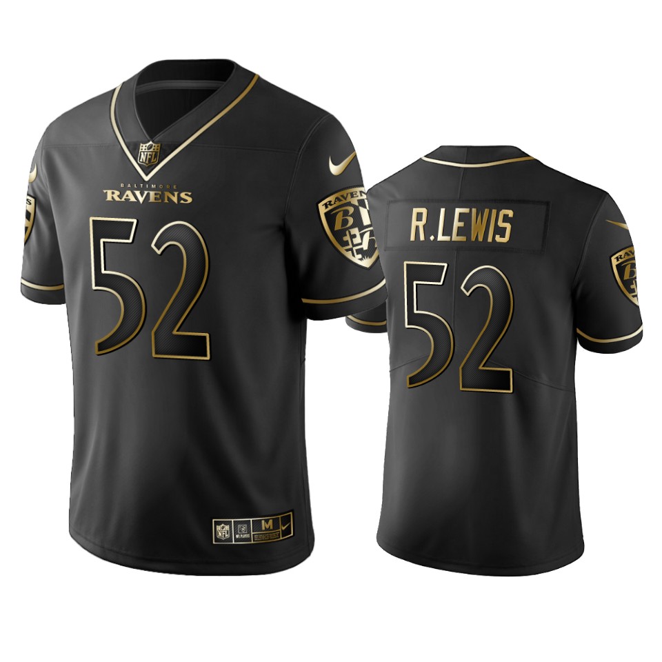 Nike Ravens #52 Ray Lewis Black Golden Limited Edition Stitched NFL Jersey Nike Ravens #52 Ray Lewis Black Golden Limited Edition Stitched NFL Jersey