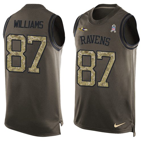 Nike Ravens #87 Maxx Williams Green Men's Stitched NFL Limited Salute To Service Tank Top Jersey Nike Ravens #87 Maxx Williams Green Men's Stitched NFL Limited Salute To Service Tank Top Jersey