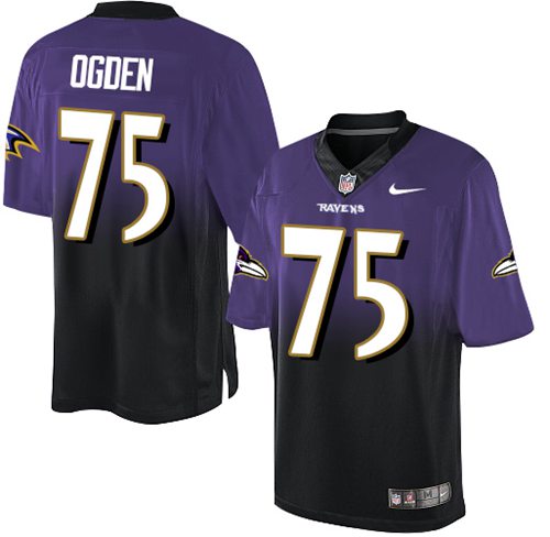 Nike Ravens #75 Jonathan Ogden Purple/Black Men's Stitched NFL Elite Fadeaway Fashion Jersey Nike Ravens #75 Jonathan Ogden Purple/Black Men's Stitched NFL Elite Fadeaway Fashion Jersey