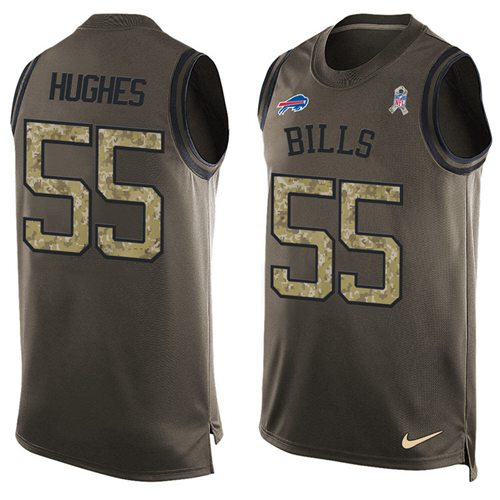 Nike Bills #55 Jerry Hughes Green Men's Stitched NFL Limited Salute To Service Tank Top Jersey Nike Bills #55 Jerry Hughes Green Men's Stitched NFL Limited Salute To Service Tank Top Jersey