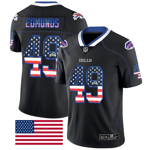 Nike Bills #49 Tremaine Edmunds Black Men's Stitched NFL Limited Rush USA Flag Jersey Nike Bills #49 Tremaine Edmunds Black Men's Stitched NFL Limited Rush USA Flag Jersey