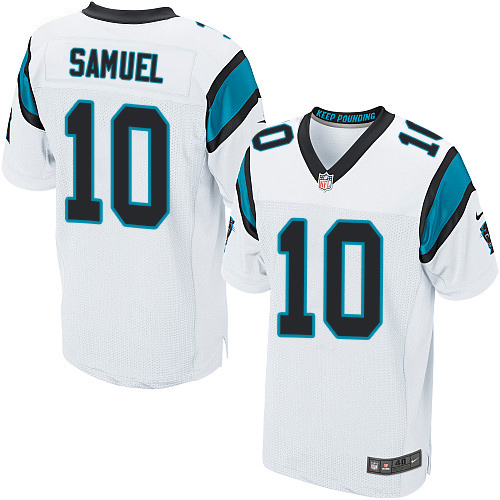Nike Panthers #10 Curtis Samuel White Men's Stitched NFL Elite Jersey Nike Panthers #10 Curtis Samuel White Men's Stitched NFL Elite Jersey