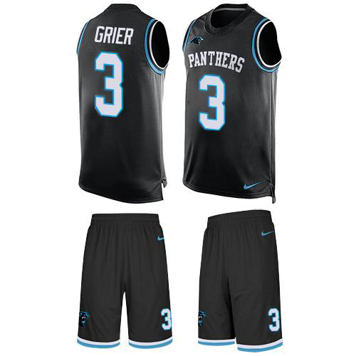 Nike Panthers #3 Will Grier Black Team Color Men's Stitched NFL Limited Tank Top Suit Jersey Nike Panthers #3 Will Grier Black Team Color Men's Stitched NFL Limited Tank Top Suit Jersey