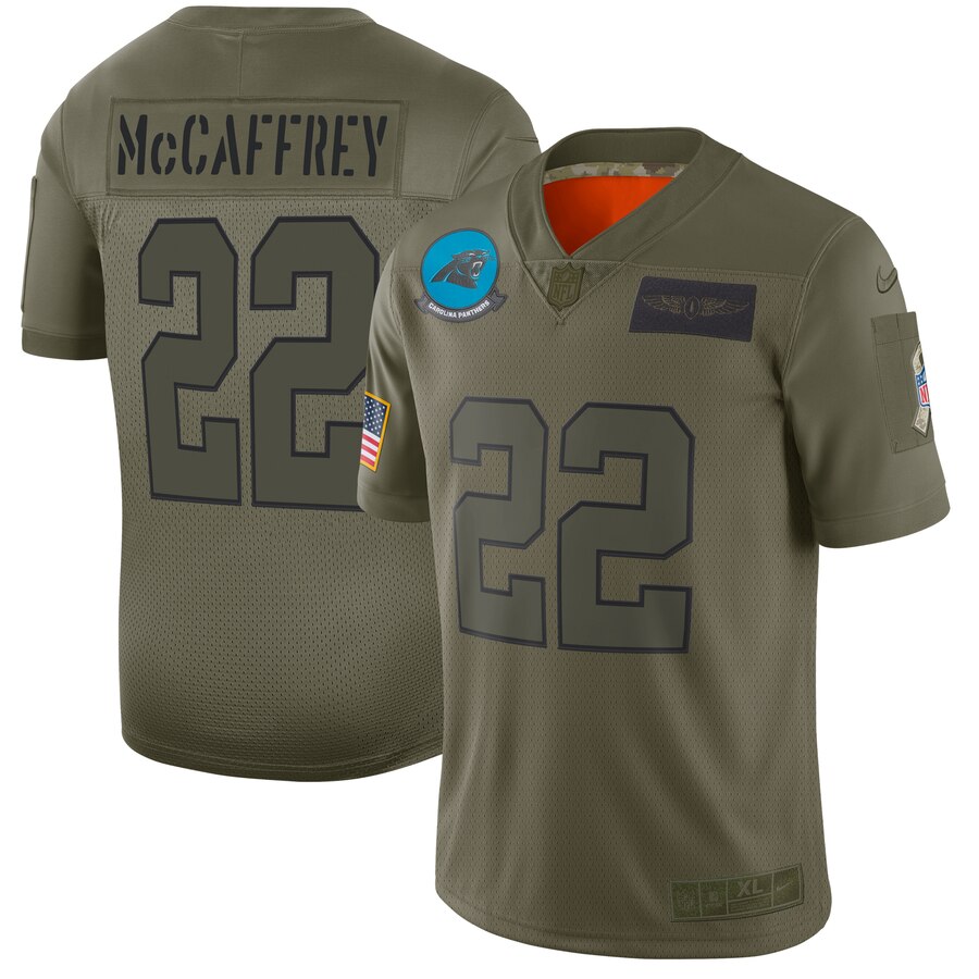 Nike Panthers #22 Christian McCaffrey Camo Men's Stitched NFL Limited 2019 Salute To Service Jersey Nike Panthers #22 Christian McCaffrey Camo Men's Stitched NFL Limited 2019 Salute To Service Jersey