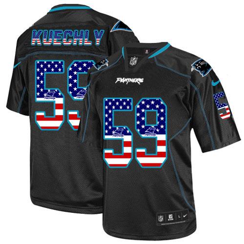 Nike Panthers #59 Luke Kuechly Black Men's Stitched NFL Elite USA Flag Fashion Jersey Nike Panthers #59 Luke Kuechly Black Men's Stitched NFL Elite USA Flag Fashion Jersey