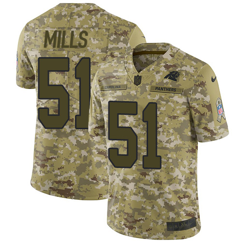 Nike Panthers #51 Sam Mills Camo Men's Stitched NFL Limited 2018 Salute To Service Jersey Nike Panthers #51 Sam Mills Camo Men's Stitched NFL Limited 2018 Salute To Service Jersey