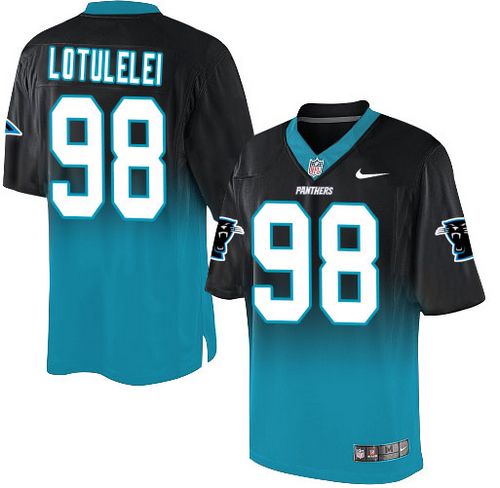 Nike Panthers #98 Star Lotulelei Black/Blue Men's Stitched NFL Elite Fadeaway Fashion Jersey Nike Panthers #98 Star Lotulelei Black/Blue Men's Stitched NFL Elite Fadeaway Fashion Jersey