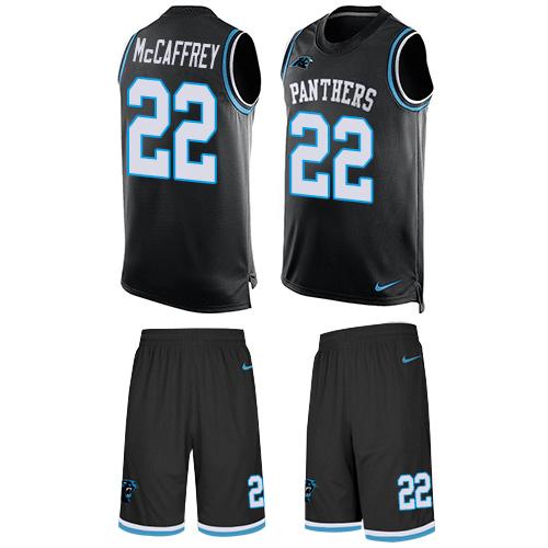 Nike Panthers #22 Christian McCaffrey Black Team Color Men's Stitched NFL Limited Tank Top Suit Jersey Nike Panthers #22 Christian McCaffrey Black Team Color Men's Stitched NFL Limited Tank Top Suit Jersey