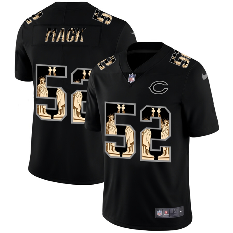 Chicago Bears #52 Khalil Mack Carbon Black Vapor Statue Of Liberty Limited NFL Jersey Chicago Bears #52 Khalil Mack Carbon Black Vapor Statue Of Liberty Limited NFL Jersey