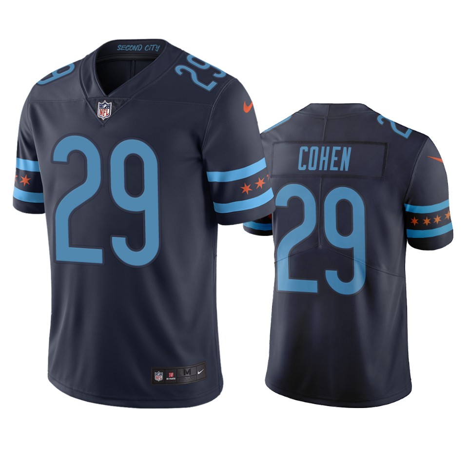 Chicago Bears #29 Tarik Cohen Navy Vapor Limited City Edition NFL Jersey Chicago Bears #29 Tarik Cohen Navy Vapor Limited City Edition NFL Jersey