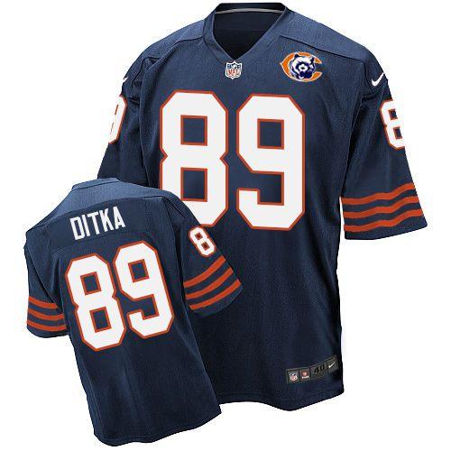Nike Bears #89 Mike Ditka Navy Blue Throwback Men's Stitched NFL Elite Jersey Nike Bears #89 Mike Ditka Navy Blue Throwback Men's Stitched NFL Elite Jersey