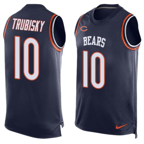 Nike Bears #10 Mitchell Trubisky Navy Blue Team Color Men's Stitched NFL Limited Tank Top Jersey Nike Bears #10 Mitchell Trubisky Navy Blue Team Color Men's Stitched NFL Limited Tank Top Jersey