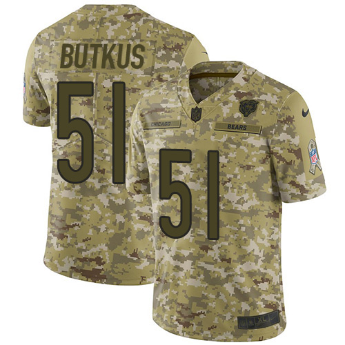 Nike Bears #51 Dick Butkus Camo Men's Stitched NFL Limited 2018 Salute To Service Jersey Nike Bears #51 Dick Butkus Camo Men's Stitched NFL Limited 2018 Salute To Service Jersey