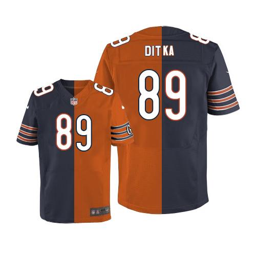 Nike Bears #89 Mike Ditka Navy Blue/Orange Men's Stitched NFL Elite Split Jersey Nike Bears #89 Mike Ditka Navy Blue/Orange Men's Stitched NFL Elite Split Jersey