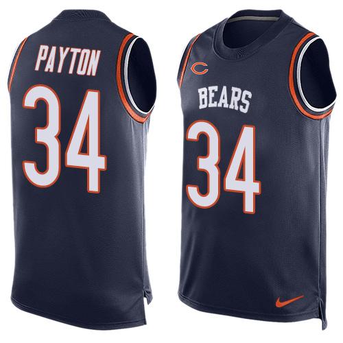 Nike Bears #34 Walter Payton Navy Blue Team Color Men's Stitched NFL Limited Tank Top Jersey Nike Bears #34 Walter Payton Navy Blue Team Color Men's Stitched NFL Limited Tank Top Jersey