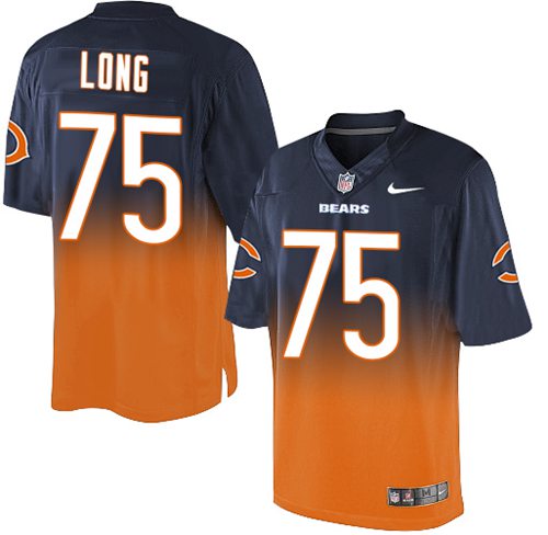 Nike Bears #75 Kyle Long Navy Blue/Orange Men's Stitched NFL Elite Fadeaway Fashion Jersey Nike Bears #75 Kyle Long Navy Blue/Orange Men's Stitched NFL Elite Fadeaway Fashion Jersey
