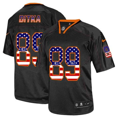 Nike Bears #89 Mike Ditka Black Men's Stitched NFL Elite USA Flag Fashion Jersey Nike Bears #89 Mike Ditka Black Men's Stitched NFL Elite USA Flag Fashion Jersey