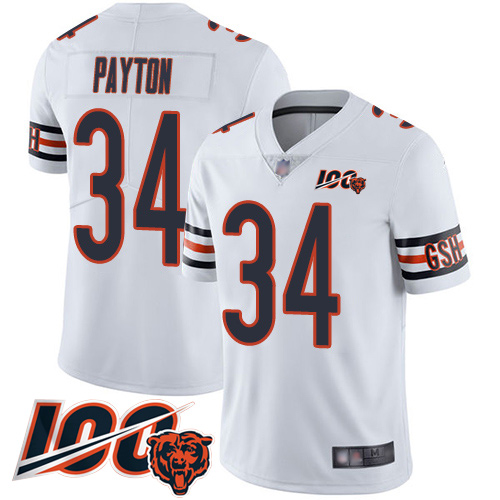 Nike Bears #34 Walter Payton White Men's Stitched NFL 100th Season Vapor Limited Jersey Nike Bears #34 Walter Payton White Men's Stitched NFL 100th Season Vapor Limited Jersey