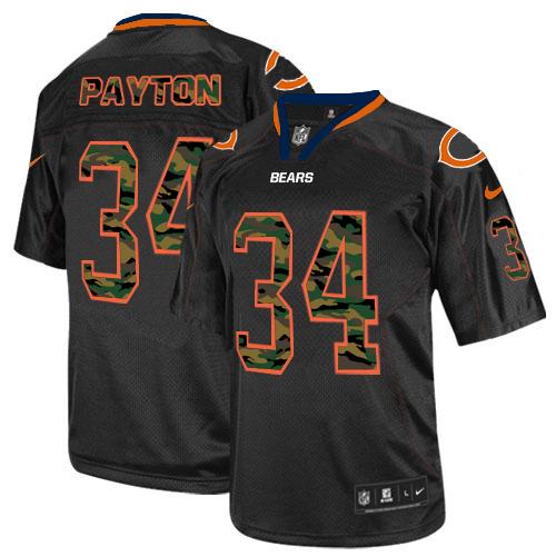 Nike Bears #34 Walter Payton Black Men's Stitched NFL Elite Camo Fashion Jersey Nike Bears #34 Walter Payton Black Men's Stitched NFL Elite Camo Fashion Jersey