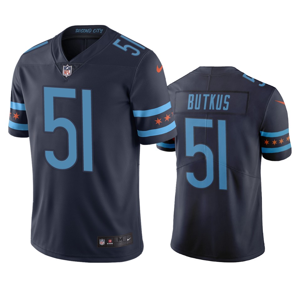 Chicago Bears #51 Dick Butkus Navy Vapor Limited City Edition NFL Jersey Chicago Bears #51 Dick Butkus Navy Vapor Limited City Edition NFL Jersey