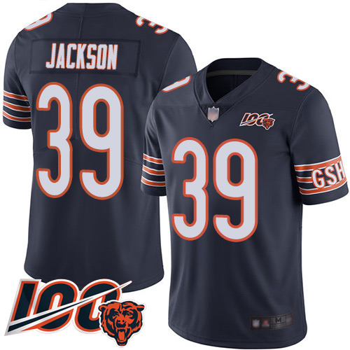 Nike Bears #39 Eddie Jackson Navy Blue Team Color Men's Stitched NFL 100th Season Vapor Limited Jersey Nike Bears #39 Eddie Jackson Navy Blue Team Color Men's Stitched NFL 100th Season Vapor Limited Jersey