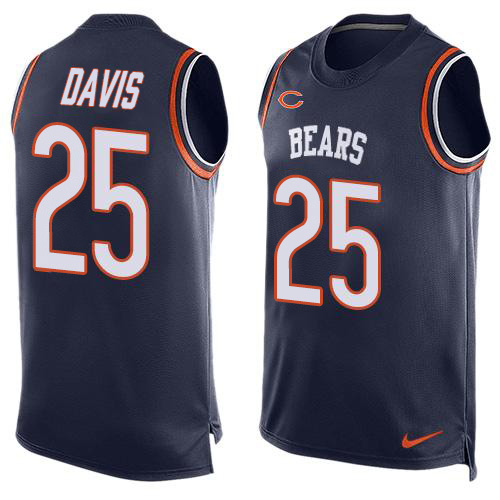 Nike Bears #25 Mike Davis Navy Blue Team Color Men's Stitched NFL Limited Tank Top Jersey Nike Bears #25 Mike Davis Navy Blue Team Color Men's Stitched NFL Limited Tank Top Jersey