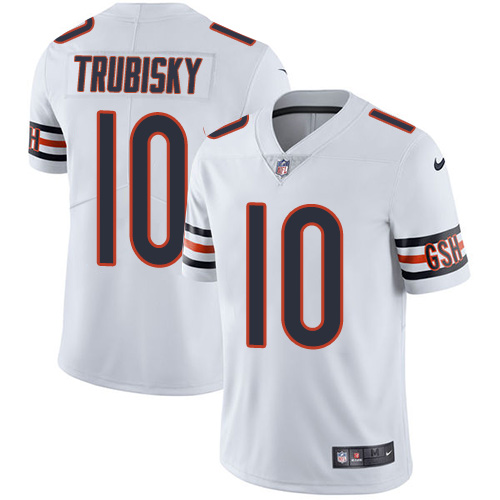 Nike Bears #10 Mitchell Trubisky White Men's Stitched NFL Vapor Untouchable Limited Jersey Nike Bears #10 Mitchell Trubisky White Men's Stitched NFL Vapor Untouchable Limited Jersey