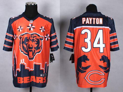 Nike Bears #34 Walter Payton Orange Men's Stitched NFL Elite Noble Fashion Jersey Nike Bears #34 Walter Payton Orange Men's Stitched NFL Elite Noble Fashion Jersey