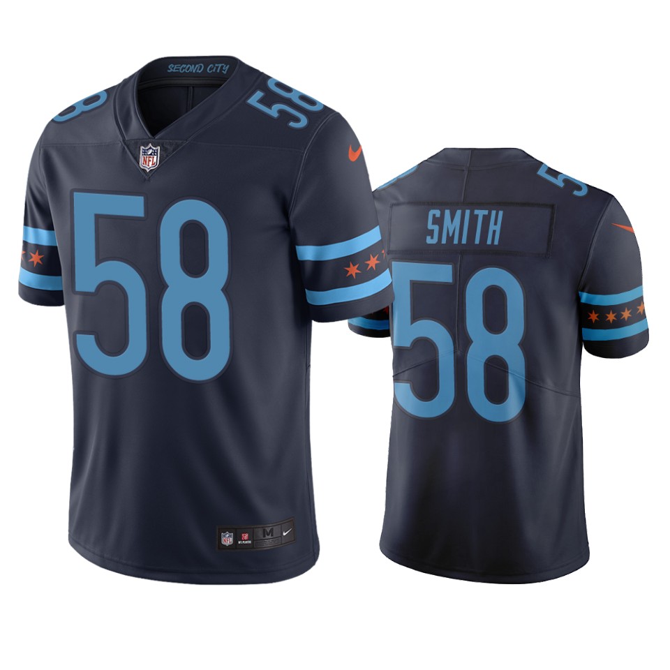 Chicago Bears #58 Roquan Smith Navy Vapor Limited City Edition NFL Jersey Chicago Bears #58 Roquan Smith Navy Vapor Limited City Edition NFL Jersey