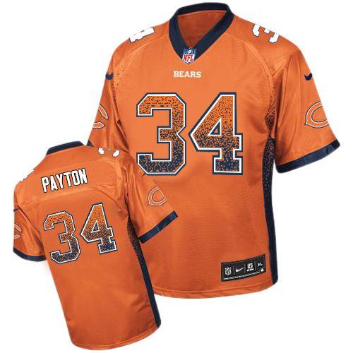 Nike Bears #34 Walter Payton Orange Alternate Men's Stitched NFL Elite Drift Fashion Jersey Nike Bears #34 Walter Payton Orange Alternate Men's Stitched NFL Elite Drift Fashion Jersey
