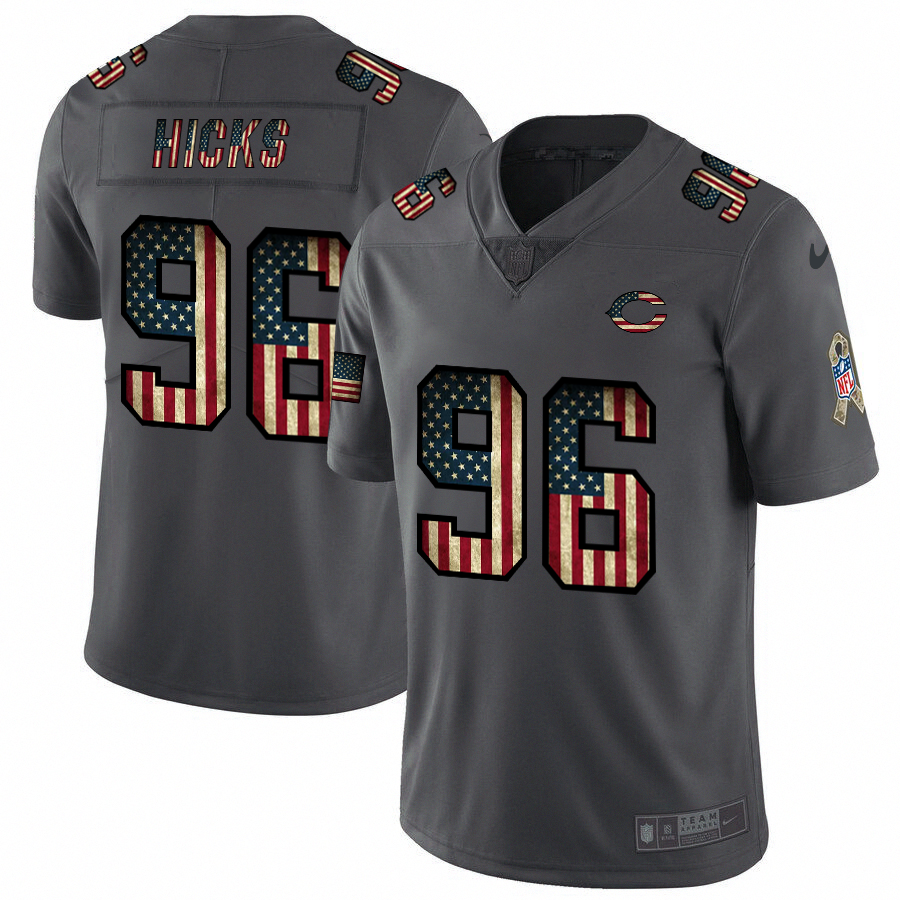 Nike Bears #96 Akiem Hicks 2018 Salute To Service Retro USA Flag Limited NFL Jersey Nike Bears #96 Akiem Hicks 2018 Salute To Service Retro USA Flag Limited NFL Jersey