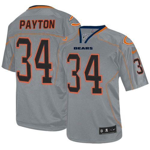 Nike Bears #34 Walter Payton Lights Out Grey Men's Stitched NFL Elite Jersey Nike Bears #34 Walter Payton Lights Out Grey Men's Stitched NFL Elite Jersey