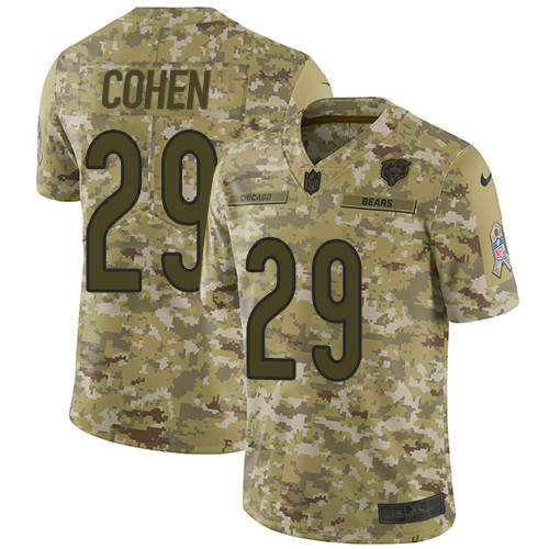 Nike Bears #29 Tarik Cohen Camo Men's Stitched NFL Limited 2018 Salute To Service Jersey Nike Bears #29 Tarik Cohen Camo Men's Stitched NFL Limited 2018 Salute To Service Jersey