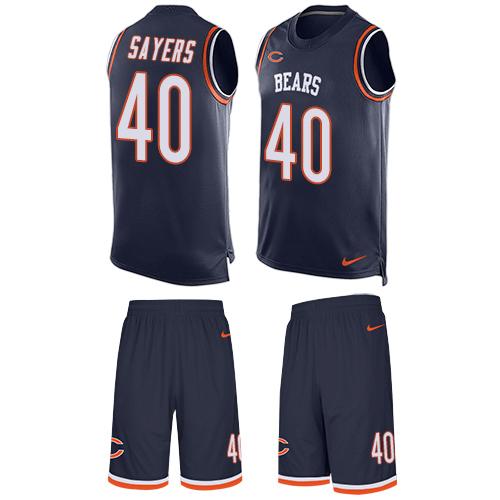 Nike Bears #40 Gale Sayers Navy Blue Team Color Men's Stitched NFL Limited Tank Top Suit Jersey Nike Bears #40 Gale Sayers Navy Blue Team Color Men's Stitched NFL Limited Tank Top Suit Jersey