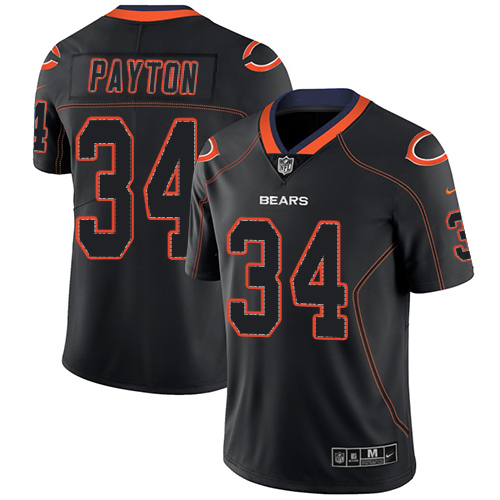 Nike Bears #34 Walter Payton Lights Out Black Men's Stitched NFL Limited Rush Jersey Nike Bears #34 Walter Payton Lights Out Black Men's Stitched NFL Limited Rush Jersey
