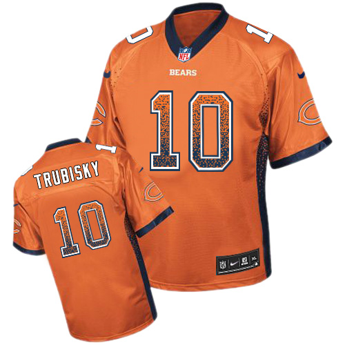 Nike Bears #10 Mitchell Trubisky Orange Alternate Men's Stitched NFL Elite Drift Fashion Jersey Nike Bears #10 Mitchell Trubisky Orange Alternate Men's Stitched NFL Elite Drift Fashion Jersey