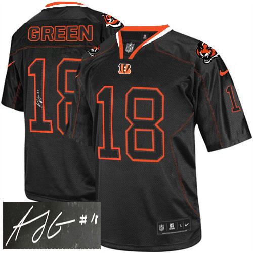 Nike Bengals #18 A.J. Green Lights Out Black Men's Stitched NFL Elite Autographed Jersey Nike Bengals #18 A.J. Green Lights Out Black Men's Stitched NFL Elite Autographed Jersey