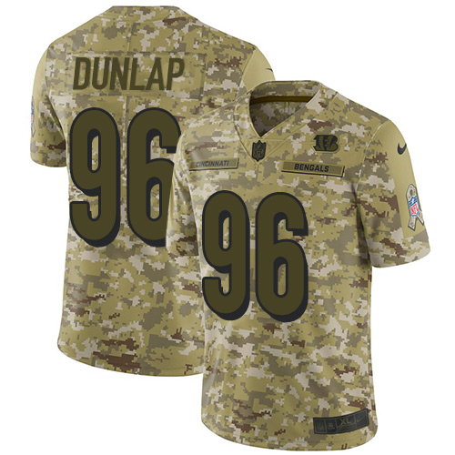 Nike Bengals #96 Carlos Dunlap Camo Men's Stitched NFL Limited 2018 Salute To Service Jersey Nike Bengals #96 Carlos Dunlap Camo Men's Stitched NFL Limited 2018 Salute To Service Jersey